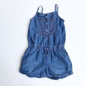 Gapkids chambray smocked tank romper EUC S (6-7Y)